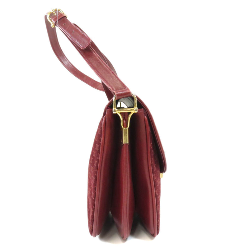 Celine Macadam Pattern Shoulder Bag Suede / Leather Womens CELINE
