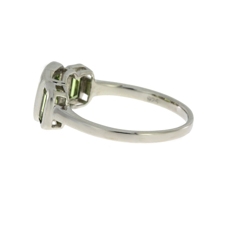 Genuine 1.50ct Peridot Ring Sterling Silver