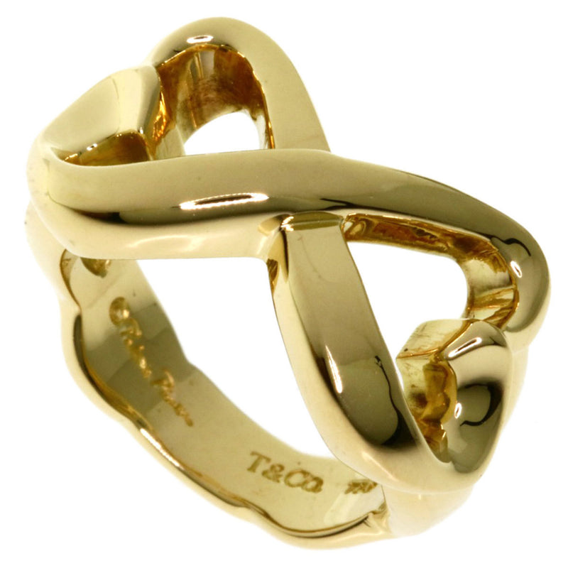 Tiffany Double Rubbing Heart Ring / K18 Yellow Gold Ladies