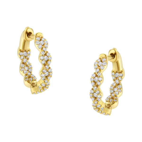 10K Yellow Gold Diamond Huggy Earrings (1/2 cttw, H-I Color, I1-I2 Clarity)