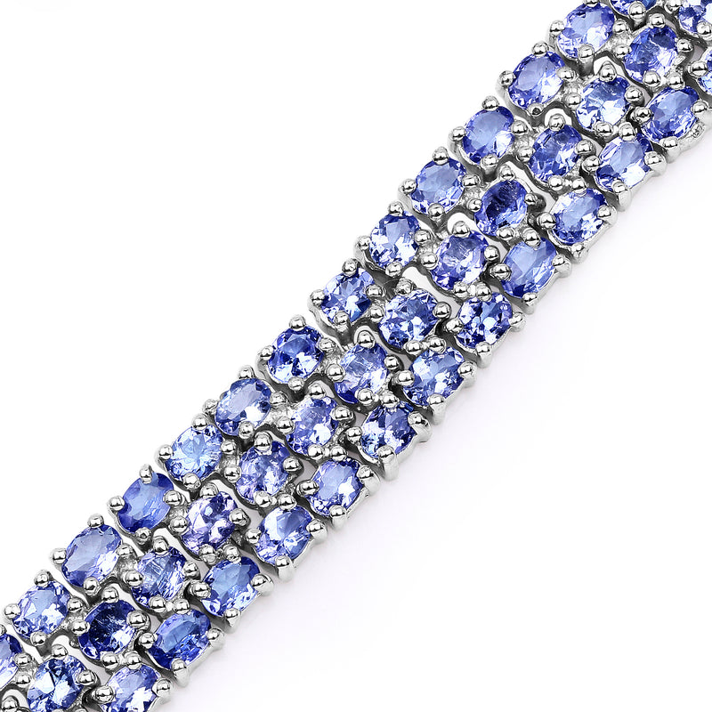 22.27 Carat Genuine Tanzanite .925 Sterling Silver Bracelet