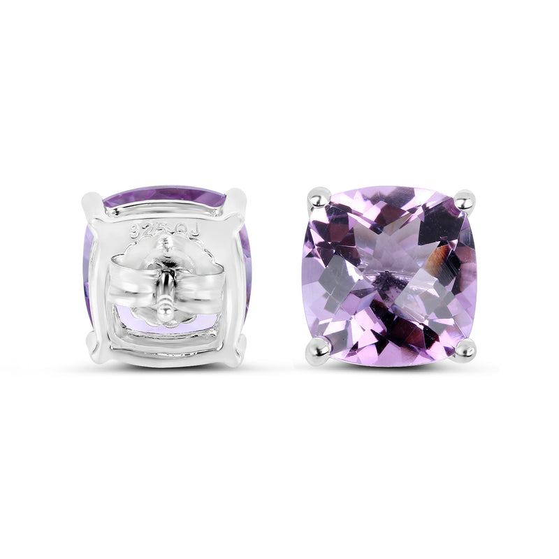 7.16 Carat Genuine Pink Amethyst Sterling Silver Earrings