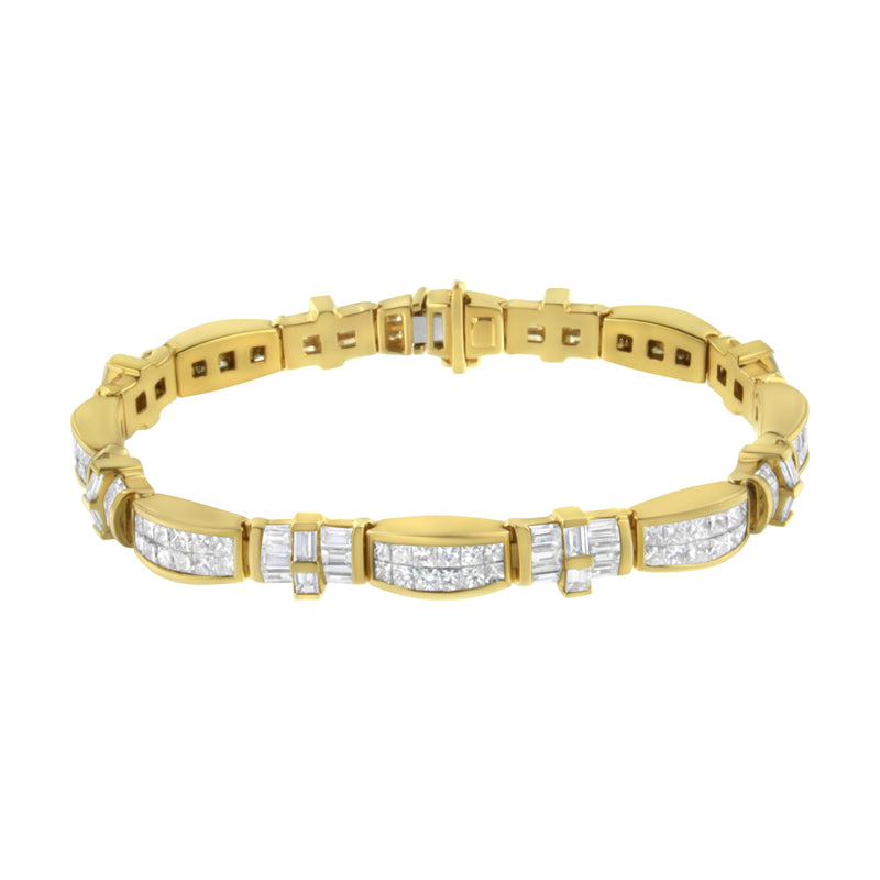 14K Yellow Gold Multi--Cut Diamond Ties of Love Eternity Bracelet(11.25 cttw,G-H Color,VS1-VS2 Clarity)