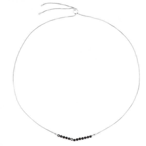 2.28 Carat Genuine Black Diamond .925 Sterling Silver Necklace