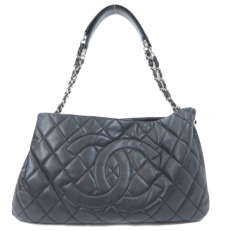 Chanel Chain Tote Silver Hardware Bag Caviar Skin Ladies