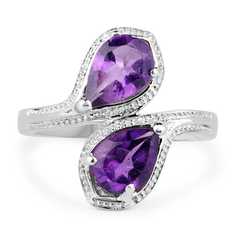 2.30 Carat Genuine Amethyst .925 Sterling Silver Ring