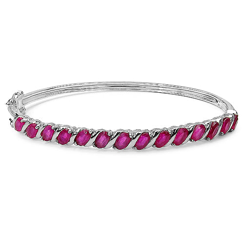 4.90 Carat Genuine Ruby .925 Sterling Silver Bracelet