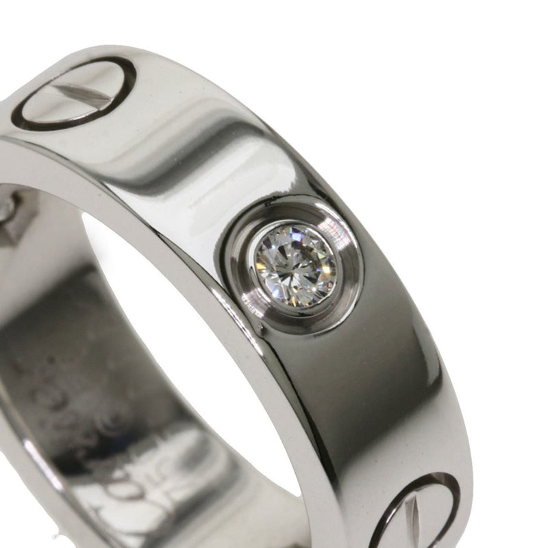 Cartier Love Ring Half Diamond # 50 / K18 White Gold Ladies CARTIER