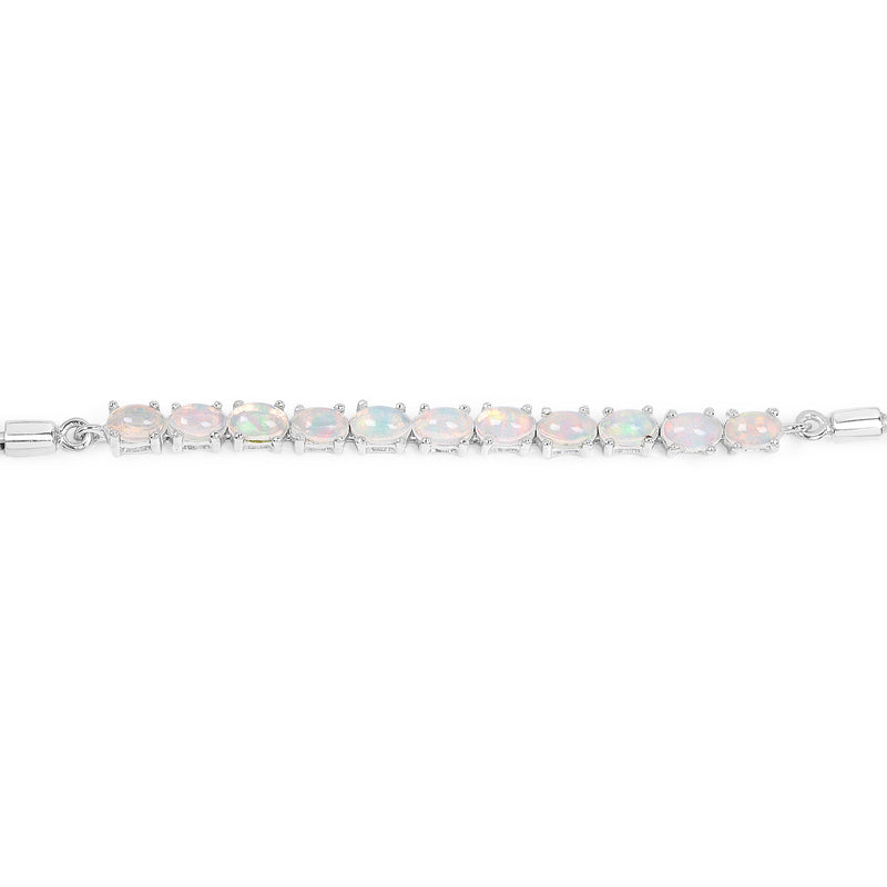 1.65 Carat Genuine Ethiopian Opal Sterling Silver Bracelet