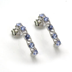 0.70 Carat Genuine Tanzanite .925 Sterling Silver Earrings