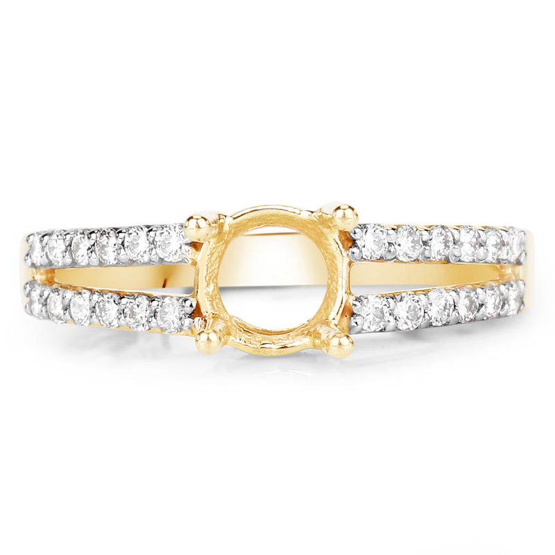 0.29 Carat Genuine White Diamond 14K Yellow Gold Ring (I-J Color, SI Clarity)