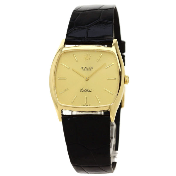 Rolex 3805 Cellini Watch K18 Yellow Gold / Leather Mens ROLEX