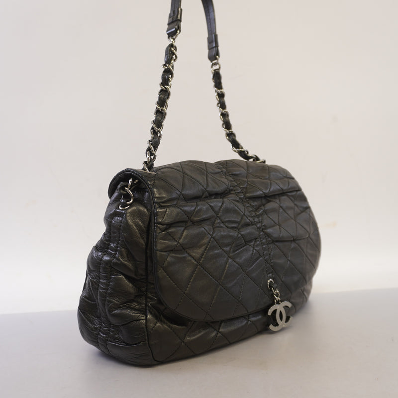 Auth Chanel Shoulder Bag Matrasse Lambskin Black