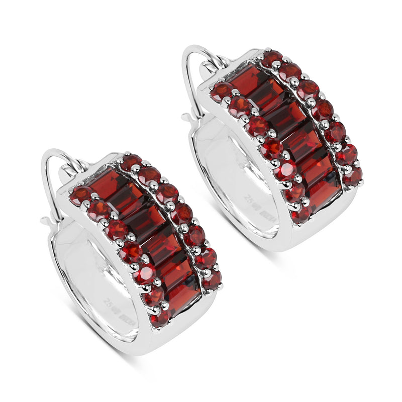 5.84 Carat Genuine Garnet .925 Sterling Silver Earrings