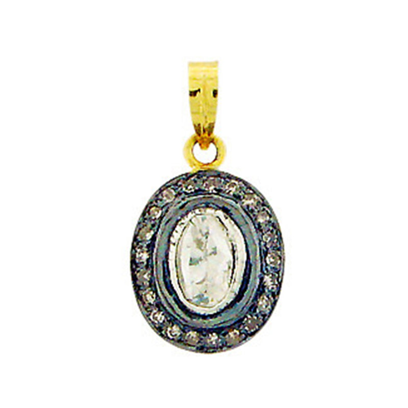 Diamond 14k Gold 925 Sterling Silver Oval Shape Pendant Fashion Jewelry