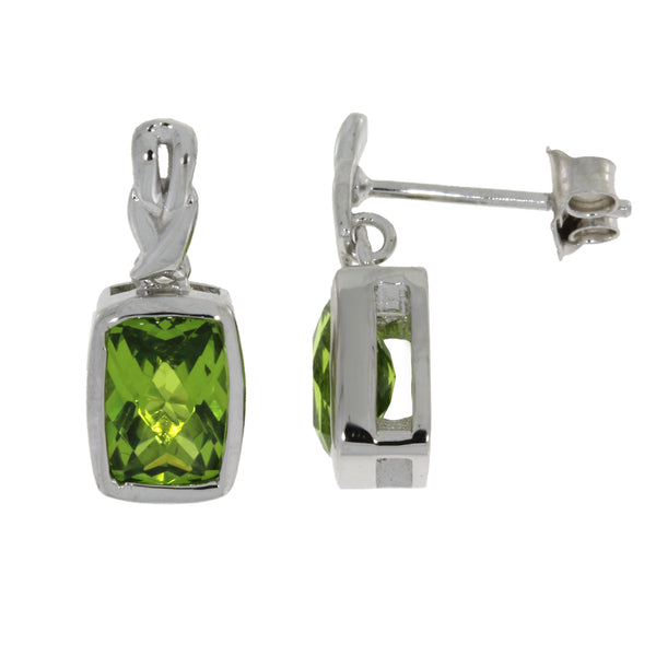 1.75ct Synthetic Color Dangle Earrings Sterling Silver