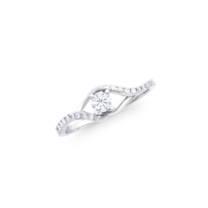 0.35 CTS TW CERTIFIED DIAMONDS 14K WHITE GOLD DESIGNER RING SIZE 7.5