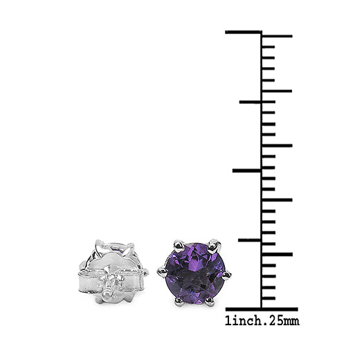 1.46 Carat Genuine Amethyst .925 Sterling Silver Earrings