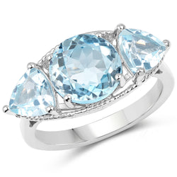 4.65 Carat Genuine Blue Topaz .925 Sterling Silver Ring