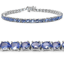 8.80 Carat Genuine Tanzanite .925 Sterling Silver Bracelet