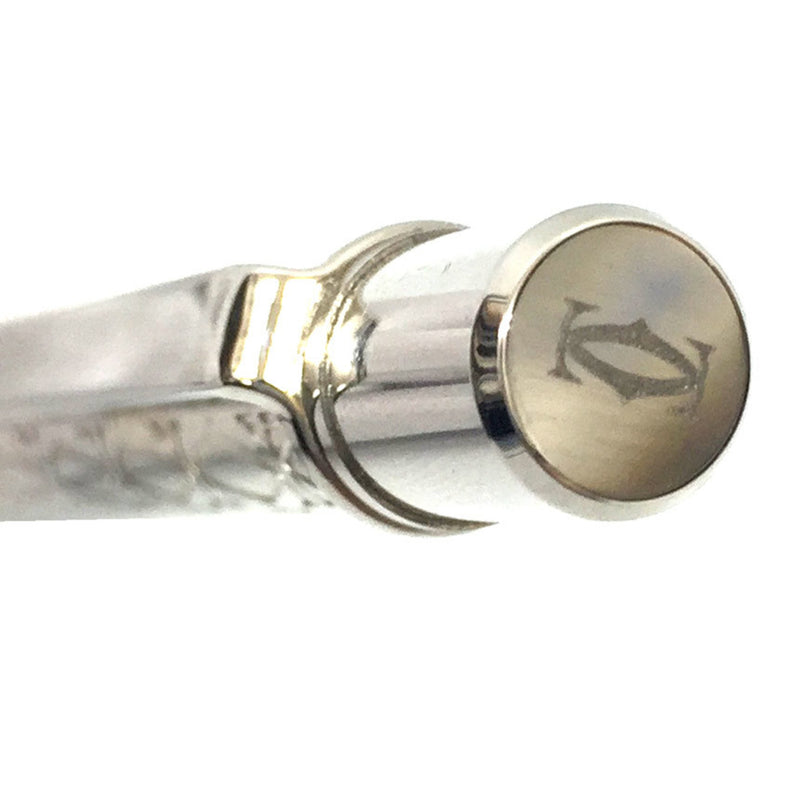 Cartier Must de 2C Ballpoint Pen ST150185 Writing Tool Twist Rotating Ink Silver Mens Womens