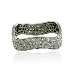 1.20 ct Pave Diamond .925 Sterling Silver Handmade Ring Jewelry