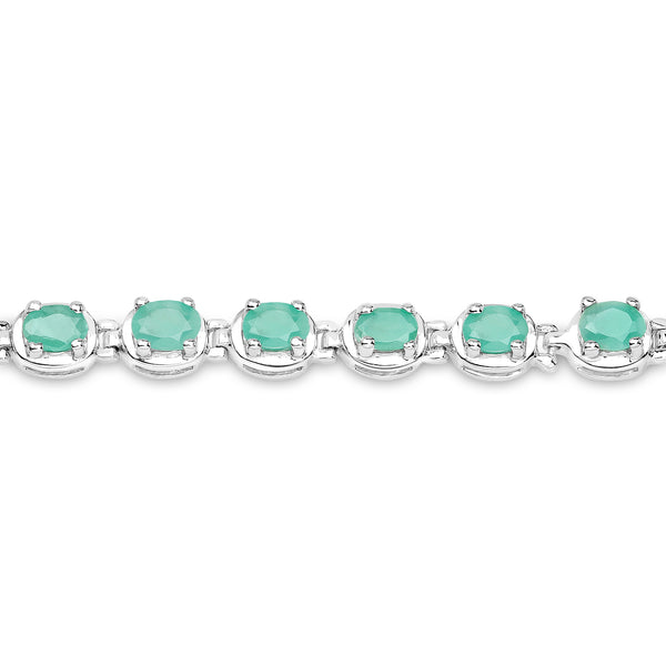 3.50 Carat Genuine Emerald .925 Sterling Silver Bracelet