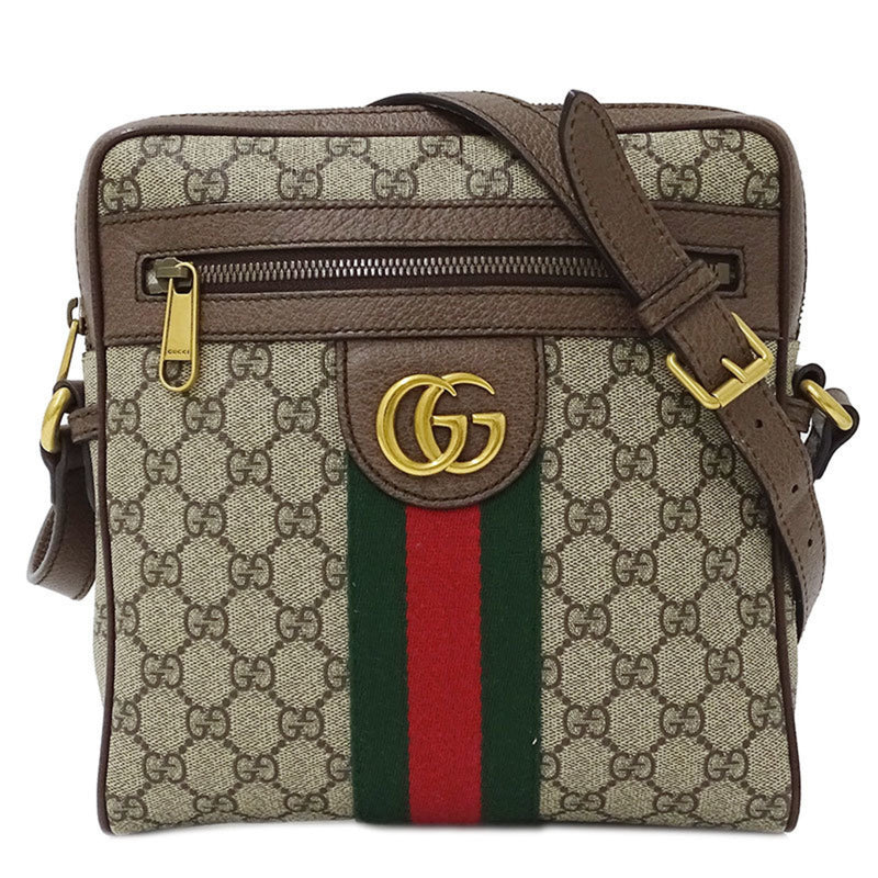 Gucci GUCCI Bag Mens Womens Shoulder Offidia Shelley GG Supreme 547926 Brown Beige