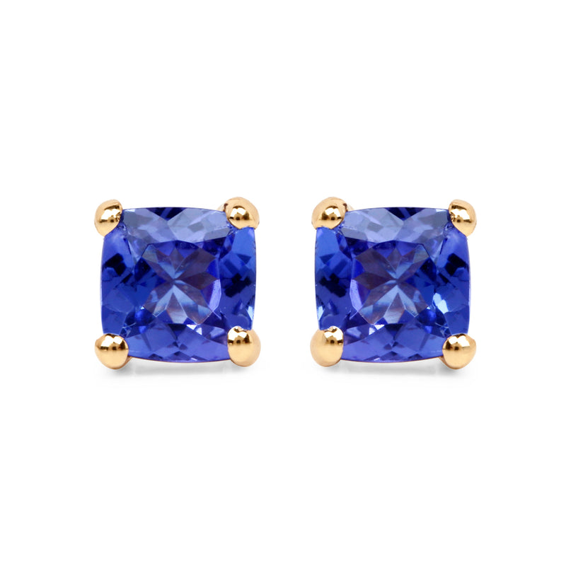 0.56 Carat Genuine Tanzanite 14K Yellow Gold Earrings