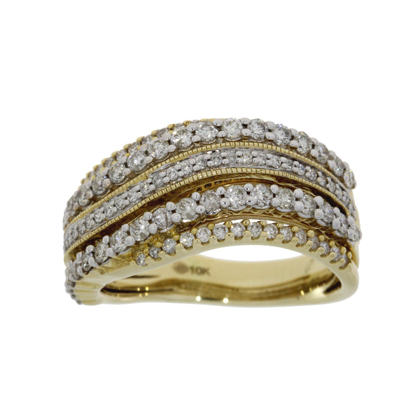 .75ct Diamond Wedding Band Ring 10KT Yellow Gold