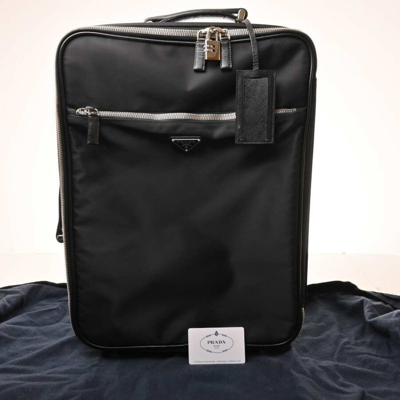 Prada Tessuto Nylon Saffiano Carry Case Travel Bag Black
