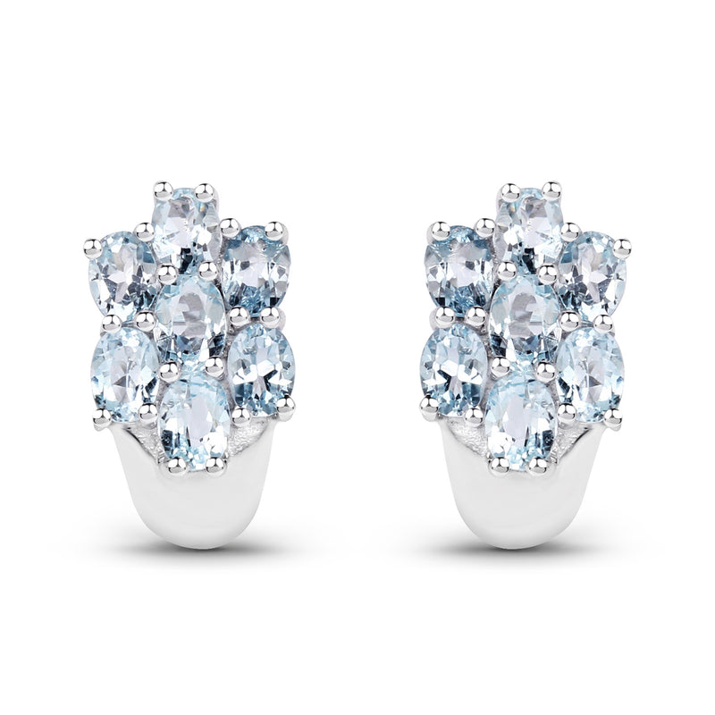 2.80 Carat Genuine Blue Topaz .925 Sterling Silver Earrings