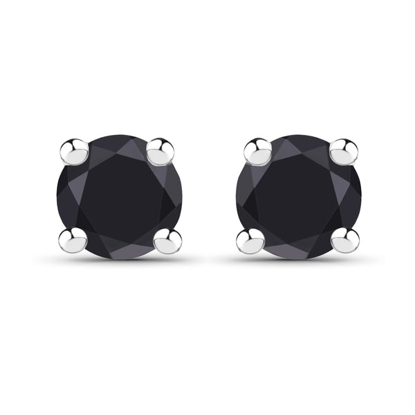 0.20 Carat Genuine Black Diamond .925 Sterling Silver Earrings