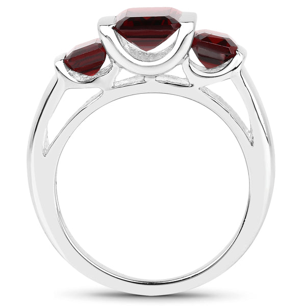 3.45 Carat Genuine Garnet .925 Sterling Silver Ring