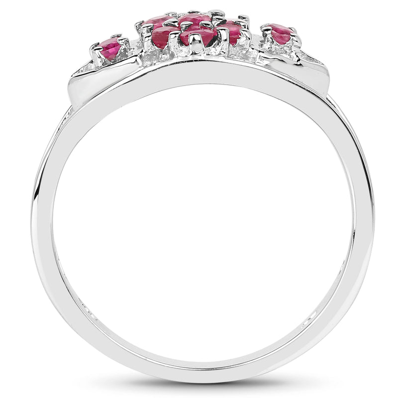 0.41 Carat Genuine Ruby .925 Sterling Silver Ring