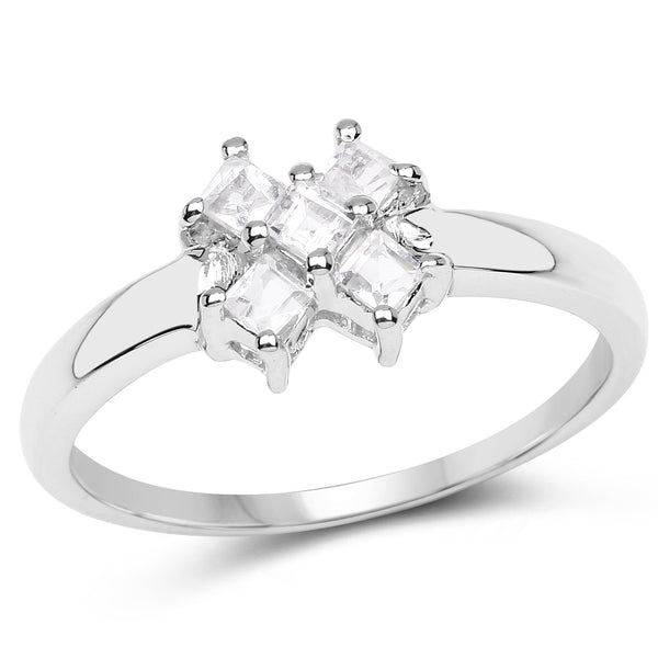 0.30 Carat Genuine White Topaz .925 Sterling Silver Ring