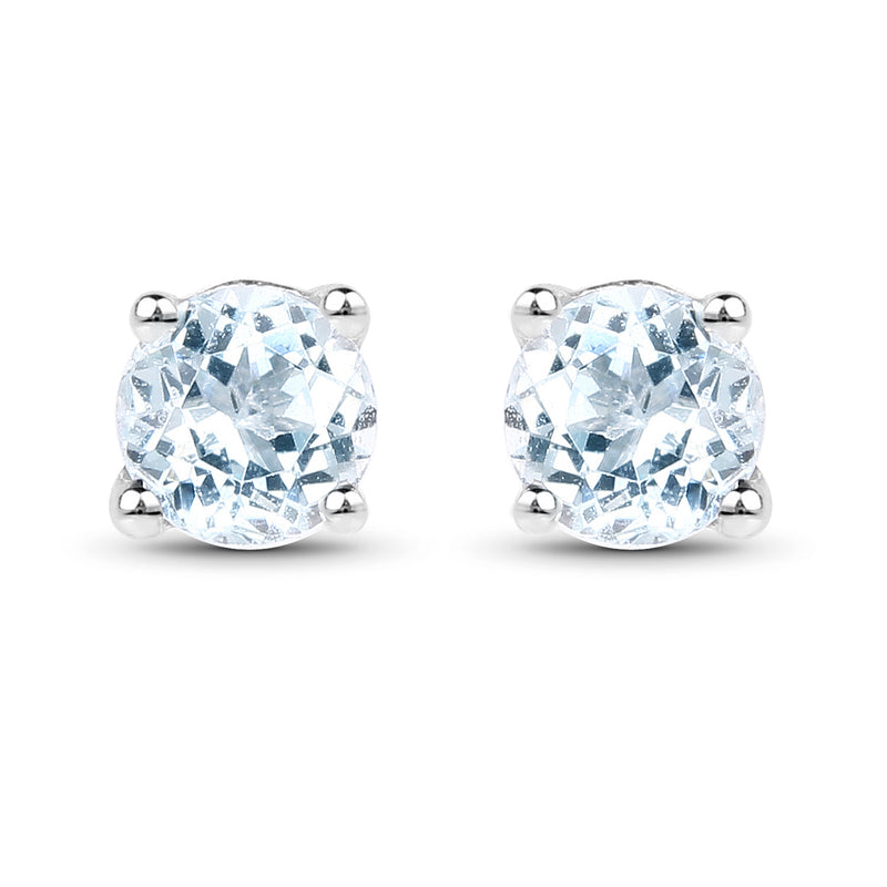 0.64 Carat Genuine Blue Topaz .925 Sterling Silver Earrings