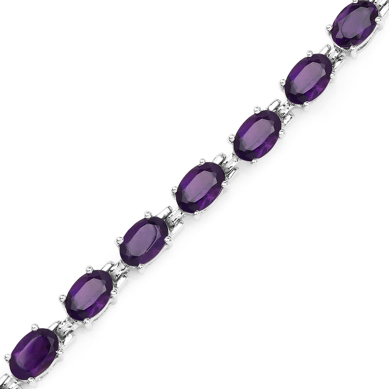 9.46 Carat Genuine Amethyst .925 Sterling Silver Bracelet