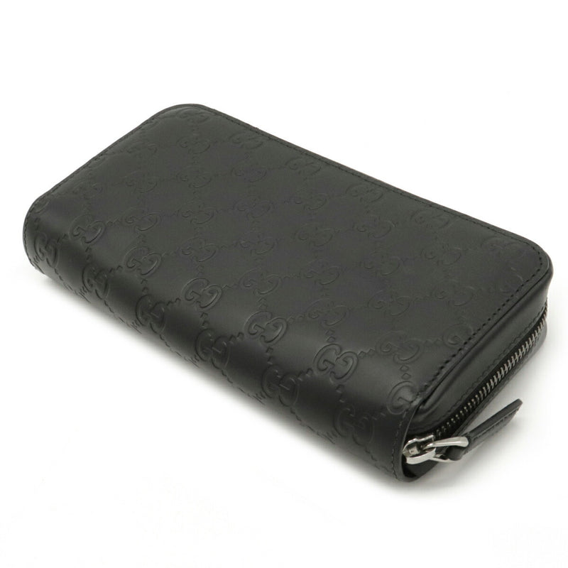 Gucci Shima Round Wallet Travel Case Leather Black 278635