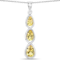 3.10 Carat Genuine Citrine .925 Sterling Silver Pendant