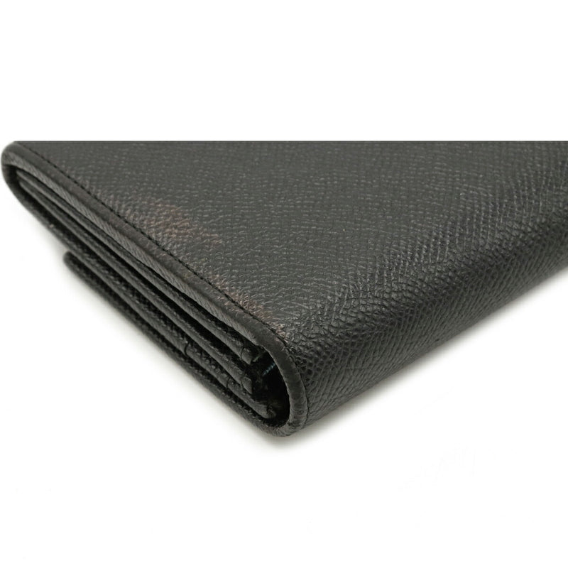 BVLGARI Bvlgari Clip Bi-Fold Wallet Grain Leather Black 30414