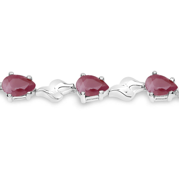 5.85 Carat Genuine Ruby .925 Sterling Silver Bracelet