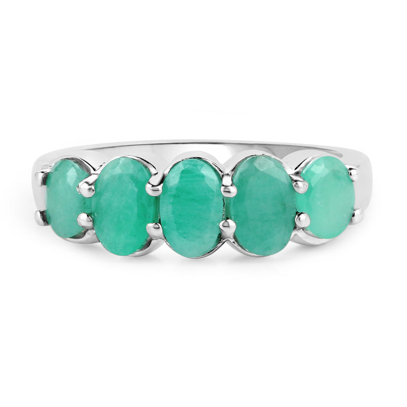 1.78 Carat Genuine Emerald .925 Sterling Silver Ring