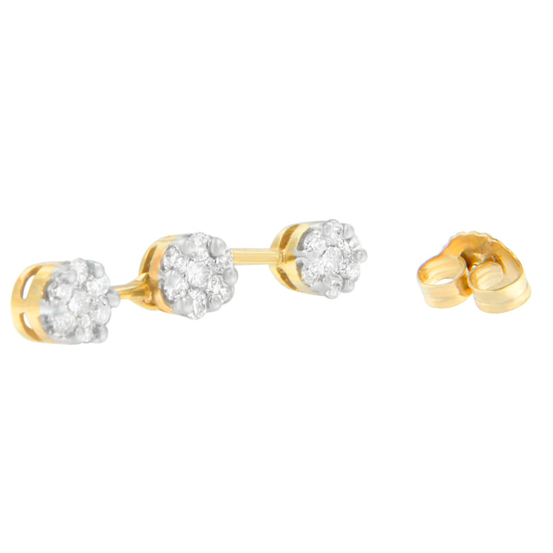 14K Yellow Gold Round Diamond Earrings (1.05 cttw, H-I Color, SI1-SI2 Clarity)