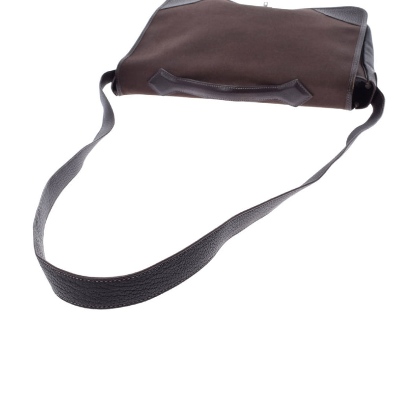 HERMES Hermes Victoria Shoulder Brown □ H engraved (around 2004) Unisex canvas / fjord shoulder bag