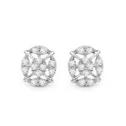 0.35 Carat Genuine White Diamond 14K White Gold Earrings (G-H Color, SI1-SI2 Clarity)