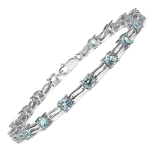 6.30 Carat Genuine Blue Topaz .925 Sterling Silver Bracelet