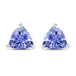 1.22 Carat Genuine Tanzanite 14K White Gold Earrings