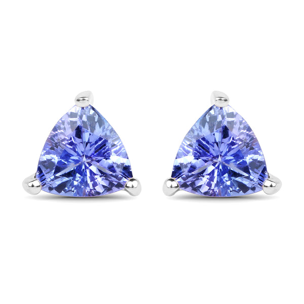 1.22 Carat Genuine Tanzanite 14K White Gold Earrings