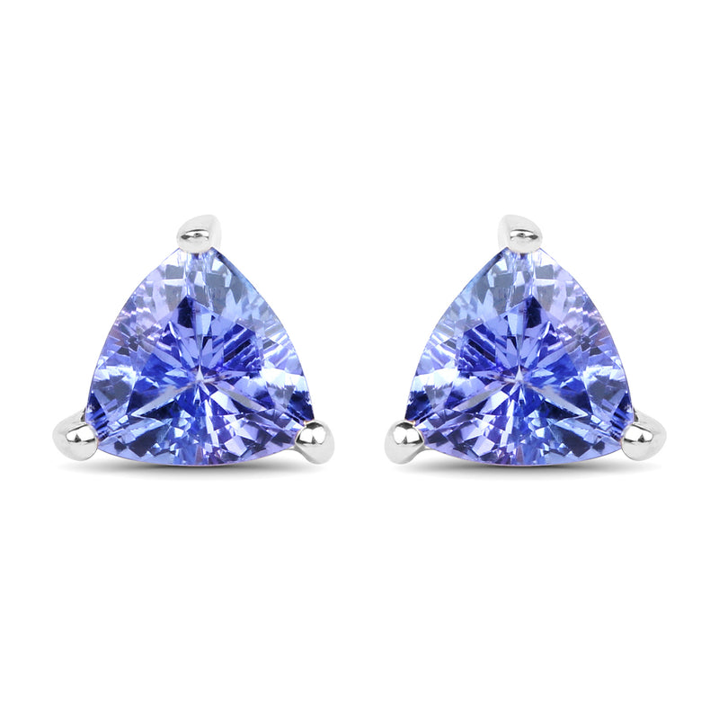 1.22 Carat Genuine Tanzanite 14K White Gold Earrings